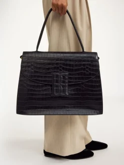 New By Malene Birger Ronlas skuldertaske i l&aelig;der Black