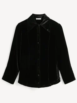 New By Malene Birger Rosiannas fl&oslash;jlsskjorte Black