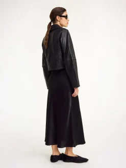 Discount By Malene Birger Rowani l&aelig;derjakke Black