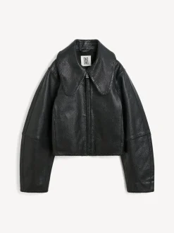 Discount By Malene Birger Rowani l&aelig;derjakke Black