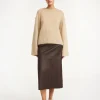 Fashion By Malene Birger Simoas l&aelig;dernederdel DarkMahogany