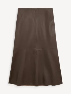 Fashion By Malene Birger Simoas lædernederdel DarkMahogany