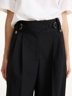 New By Malene Birger Taal h&oslash;jtaljede bukser Black