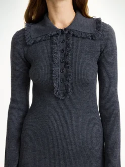 Online By Malene Birger Tonai kjole i merinould Jetgrey