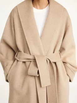 Sale By Malene Birger Trullem uldfrakke GreyBrownMelange