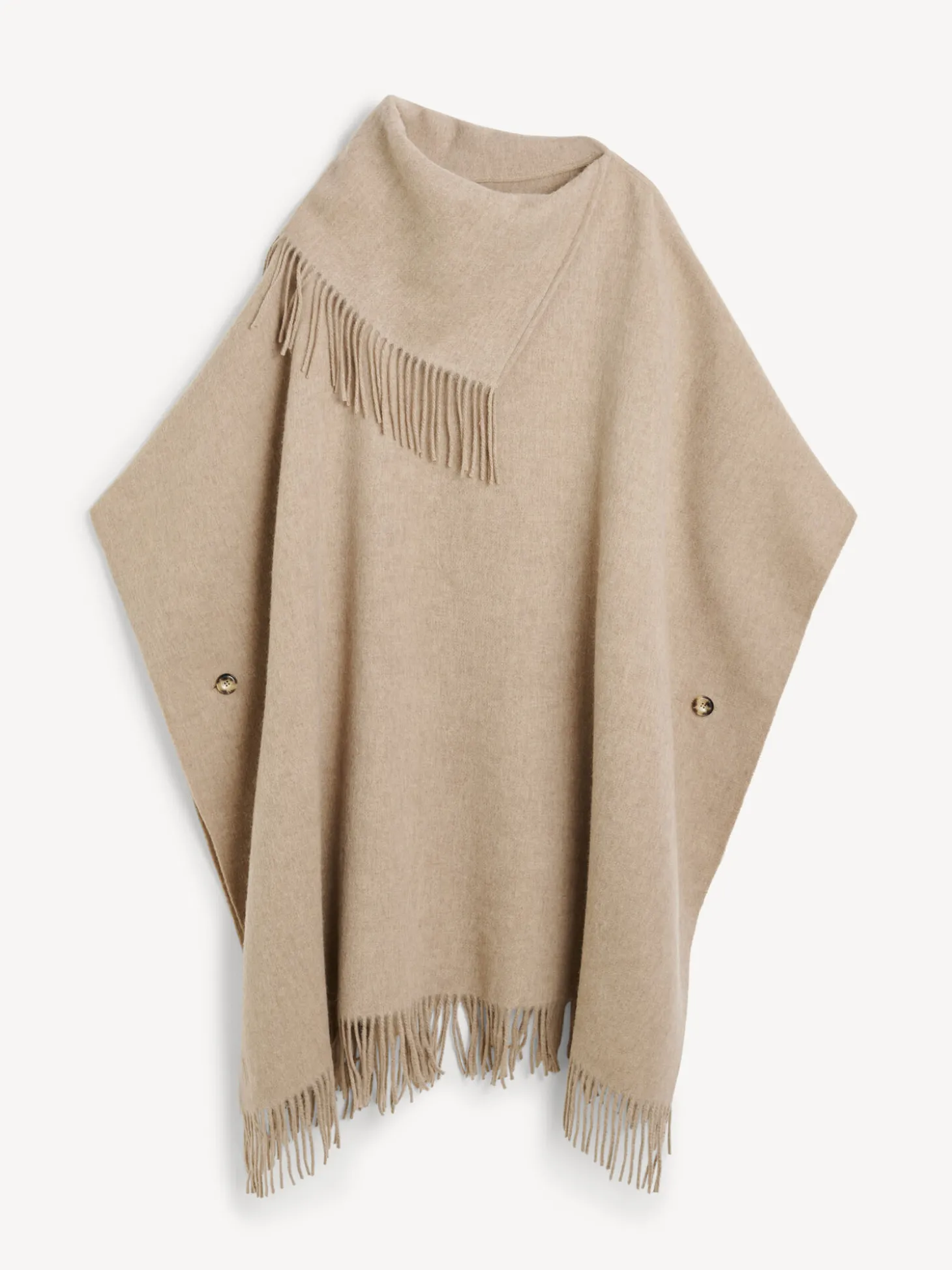 New By Malene Birger Turtlo uldponcho GreyBrownMelange