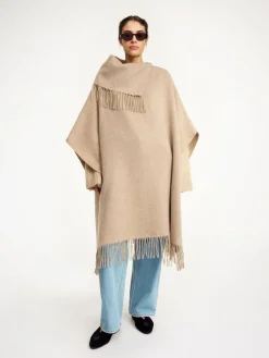 New By Malene Birger Turtlo uldponcho GreyBrownMelange
