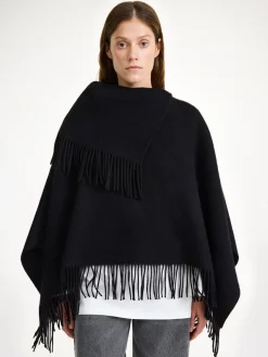 New By Malene Birger Turtma poncho i uld Black