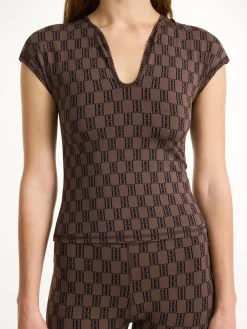 New By Malene Birger Venazia træningstop DarkMahogany