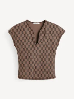 New By Malene Birger Venazia træningstop DarkMahogany