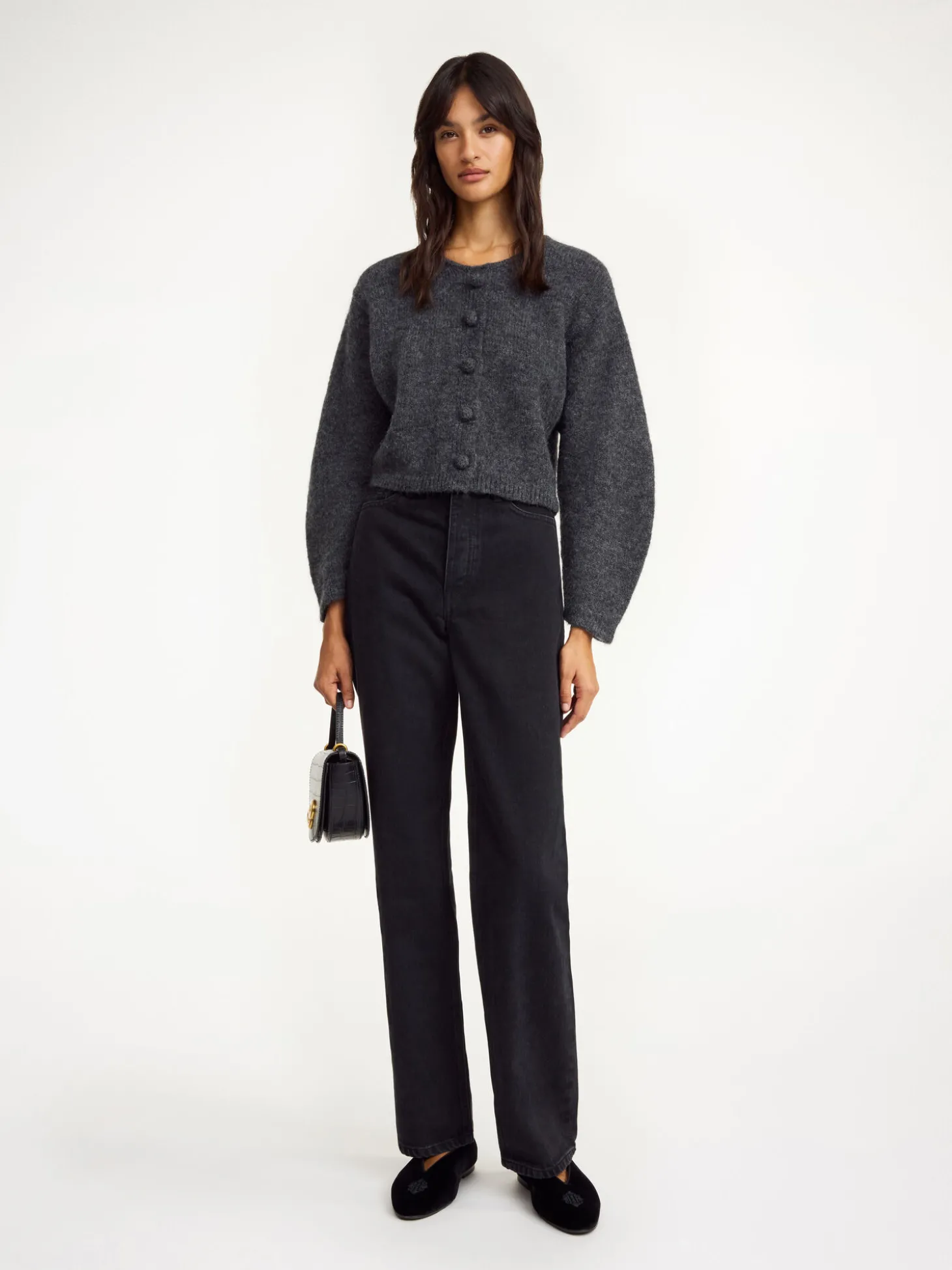Clearance By Malene Birger Zharea cardigan i uldblanding GreyMelange