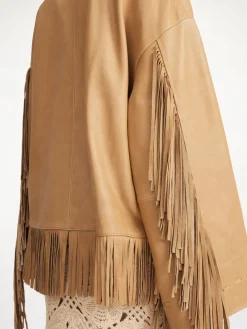 Sale By Malene Birger Zoena l&aelig;derjakke Tan